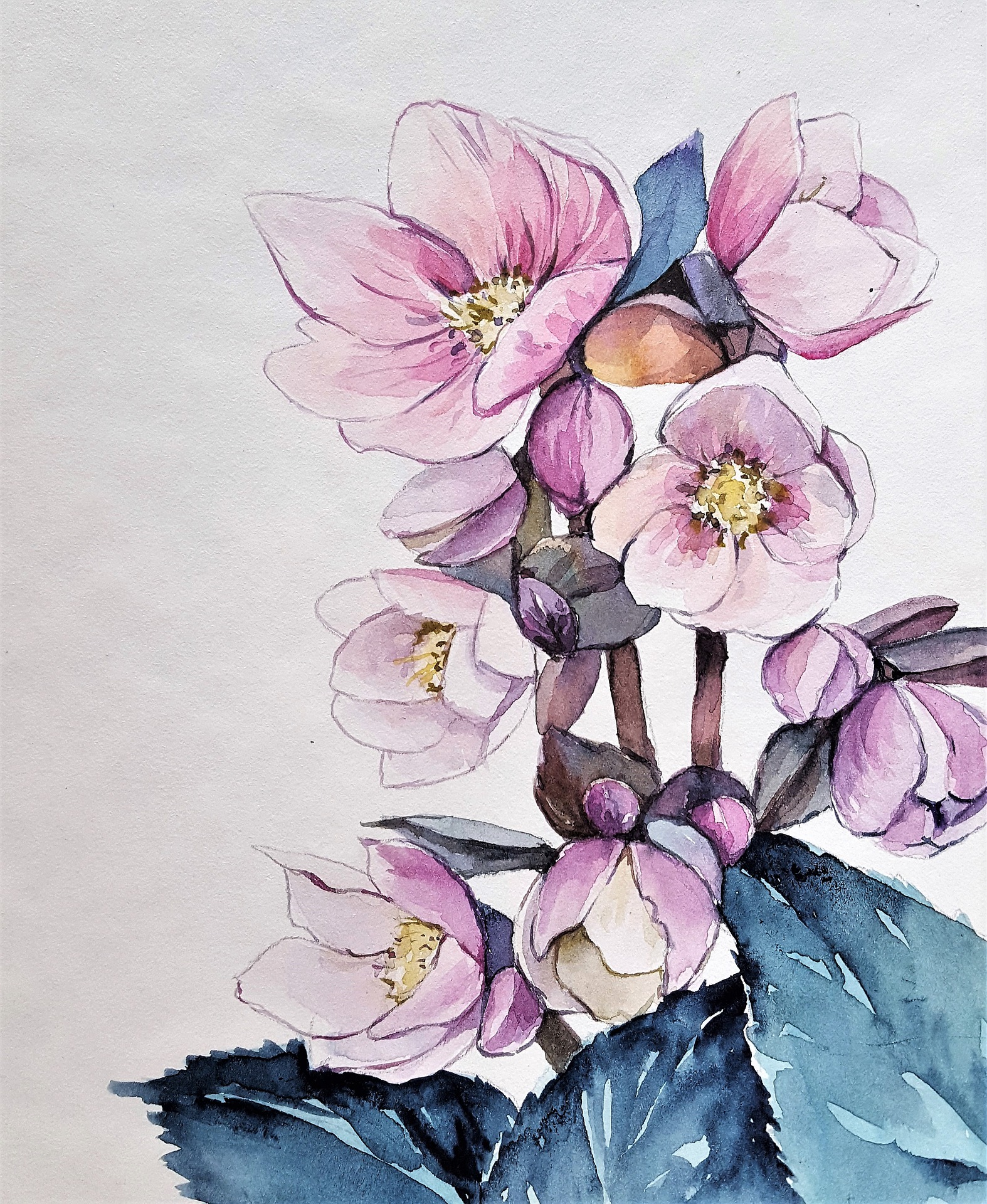 akvarelový_kvet